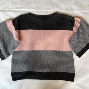 Cable & Gauge Colorblock Short Sleeve Sweater size M
